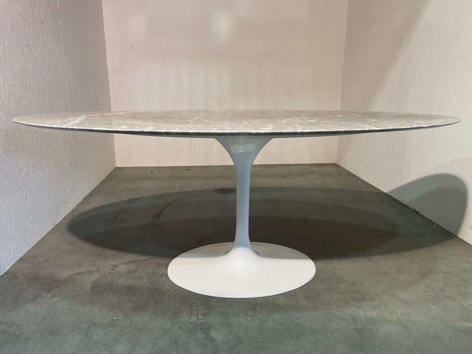 Pedestal Table Oval Pietra Grey Gloss 200x100cm