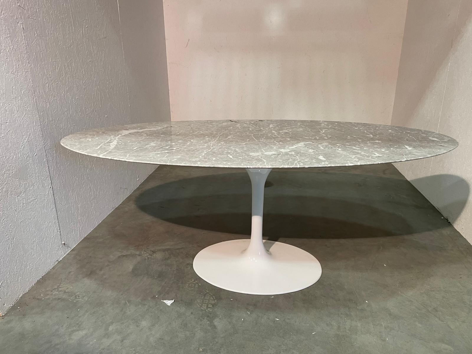 Pedestal Table Oval Pietra Grey Gloss 200x100cm