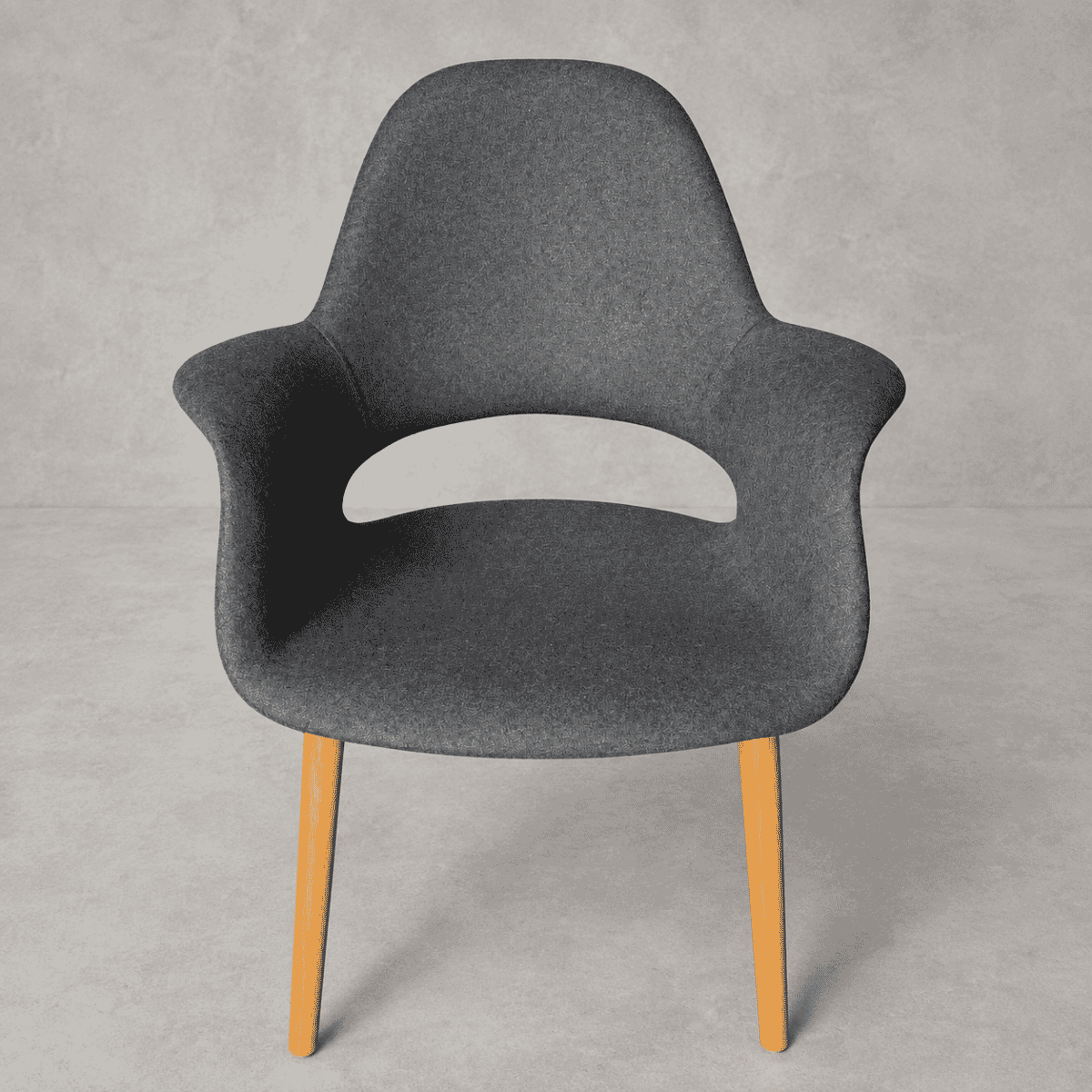 Organic Chair - Dark Grey Wool and Oak