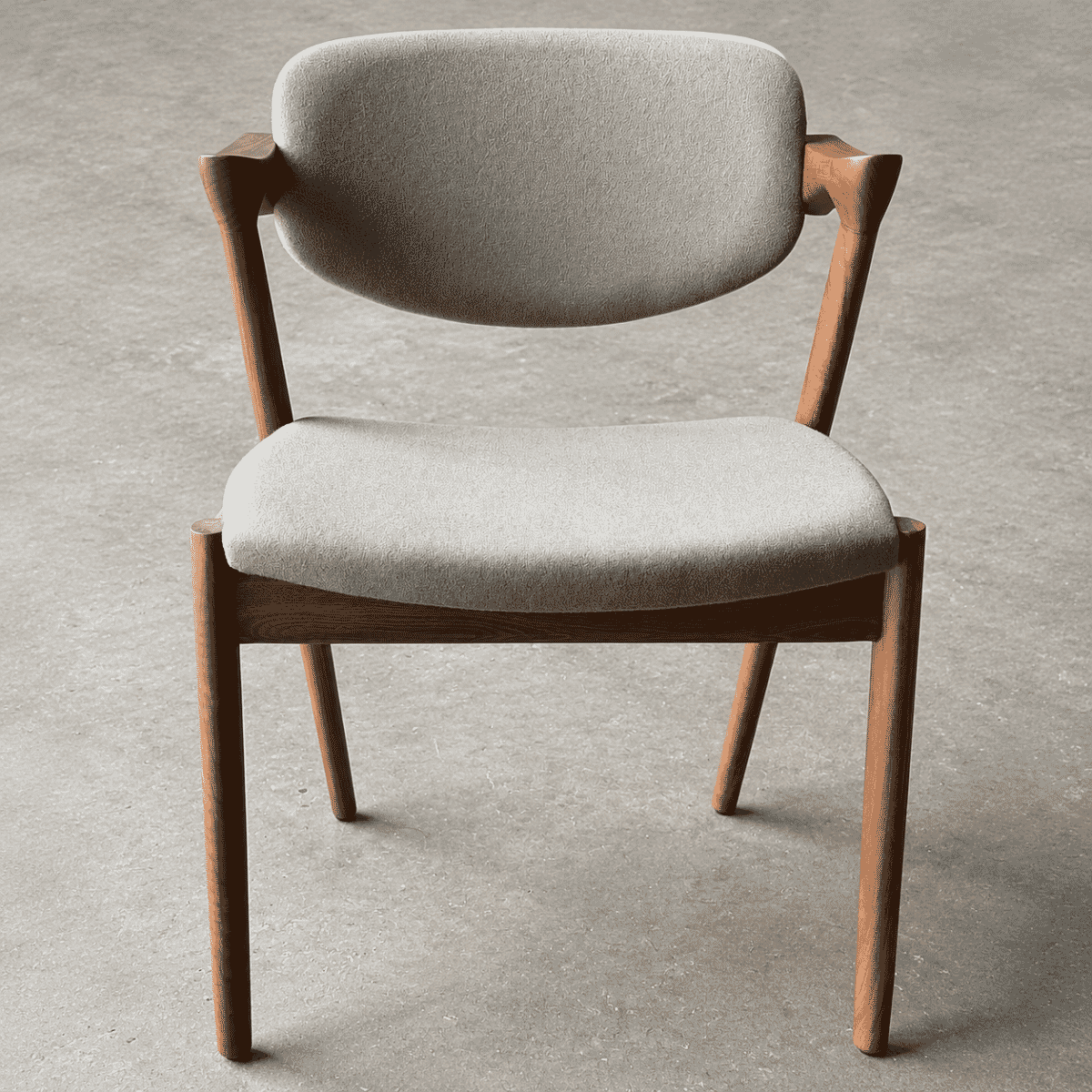 No. 42 Chair Walnut and Grey Wool