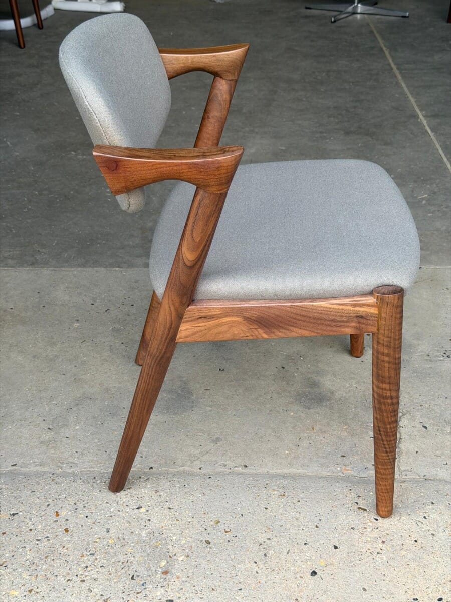 No. 42 Chair Walnut and Grey Wool