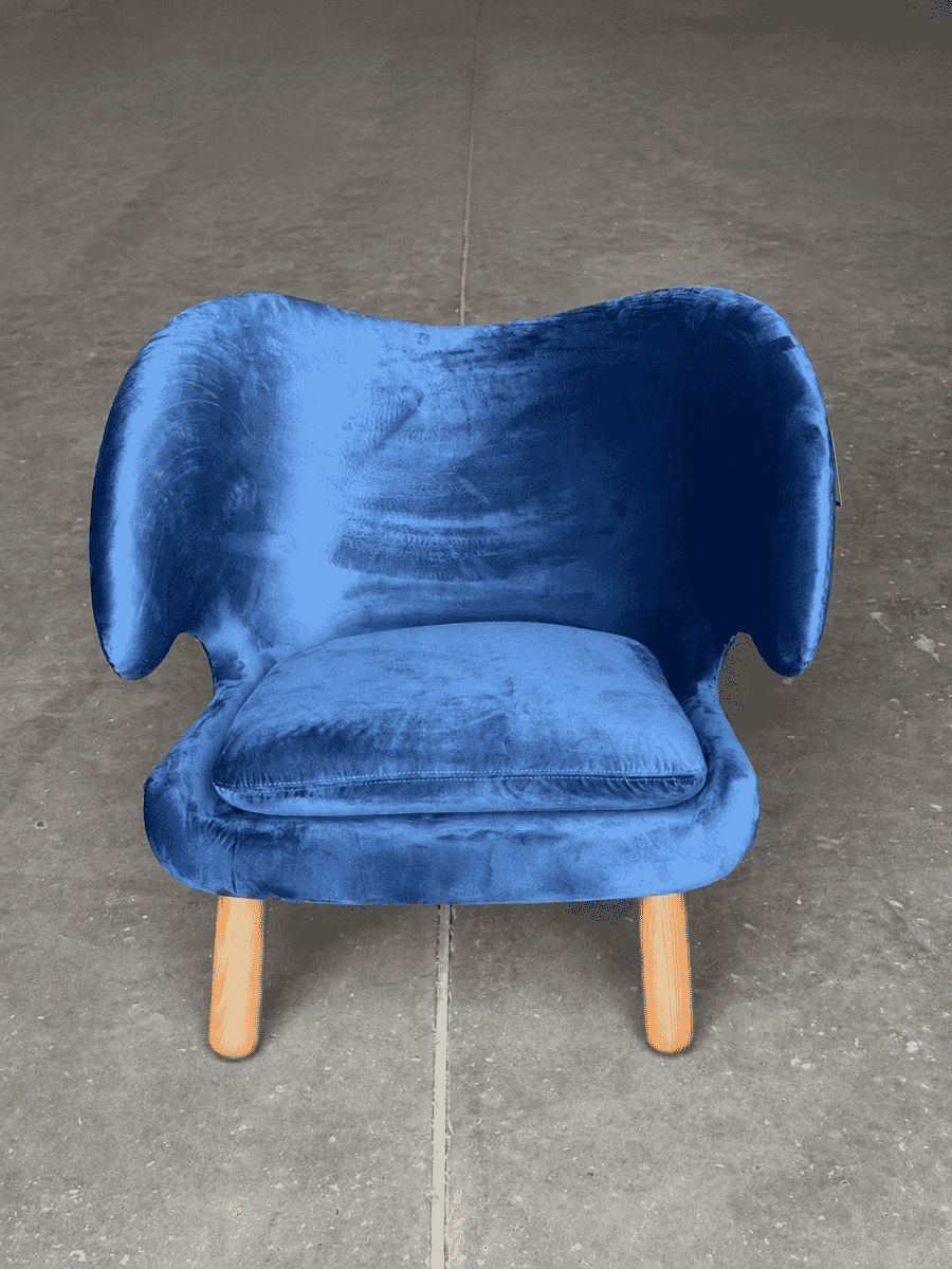 Water Chair - Swallow Blue Velvet