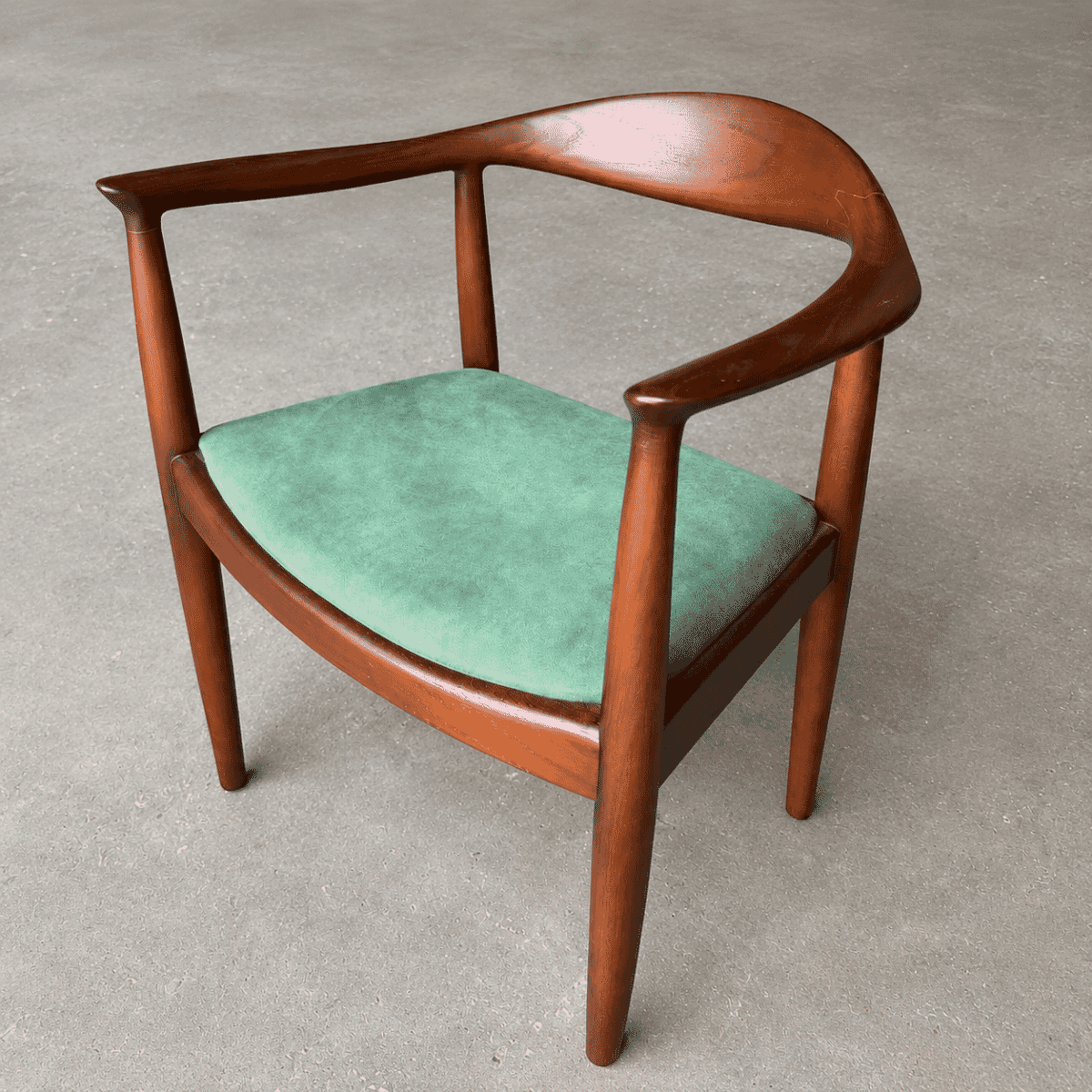 Kennedy Chair Walnut and Green Suede