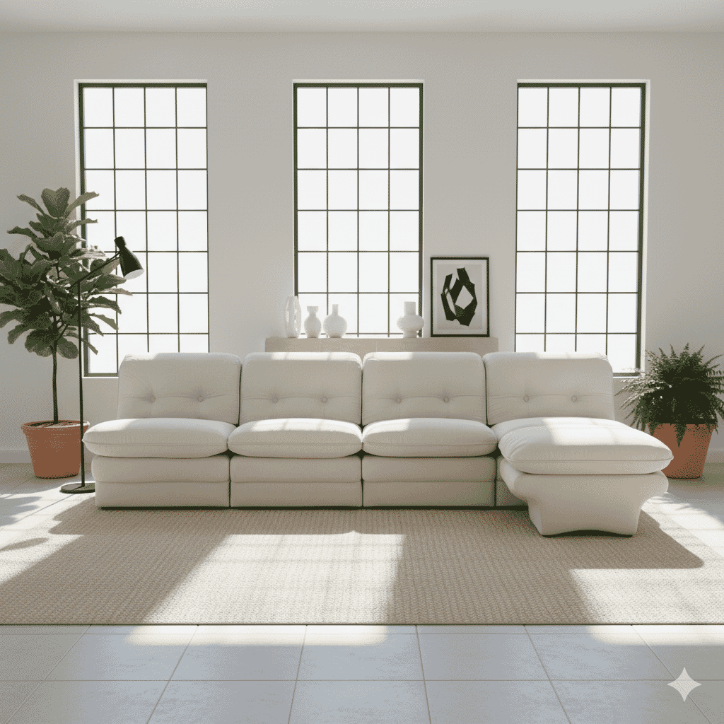 Carsons Mid Century Curved Modular Sectional Sofa - Combination 002