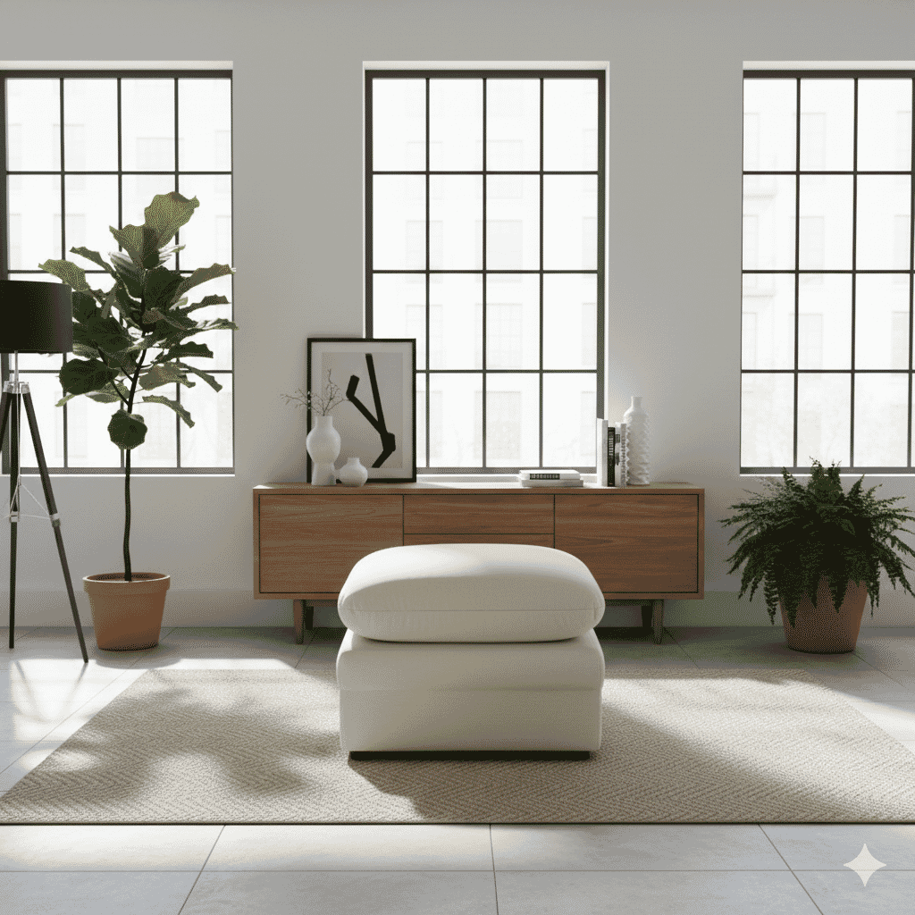 Carsons Mid Century Curved Modular Sectional Sofa - Ottoman