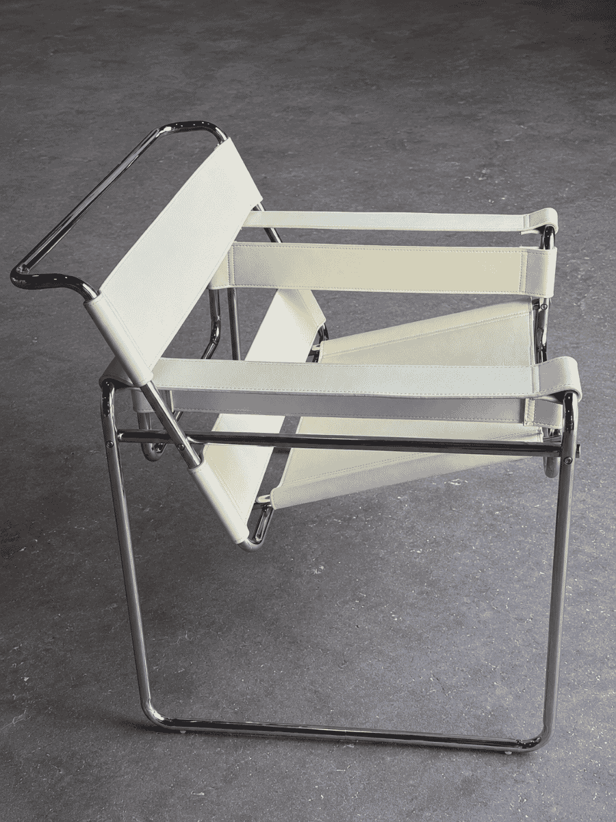 Leather Strap Chair Cream Deluxe Leather