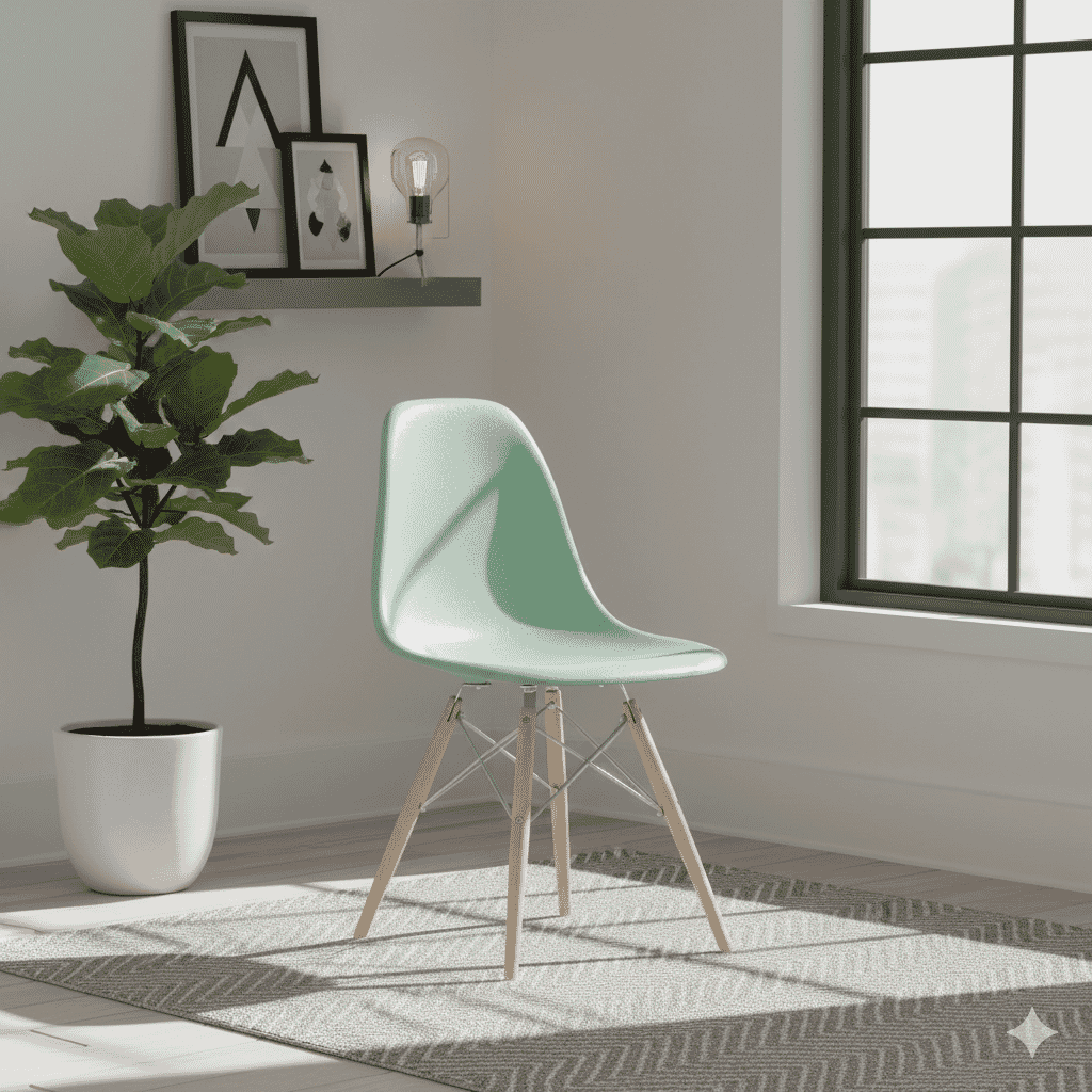  Visible Fibreglass Shell Chair Jedeite