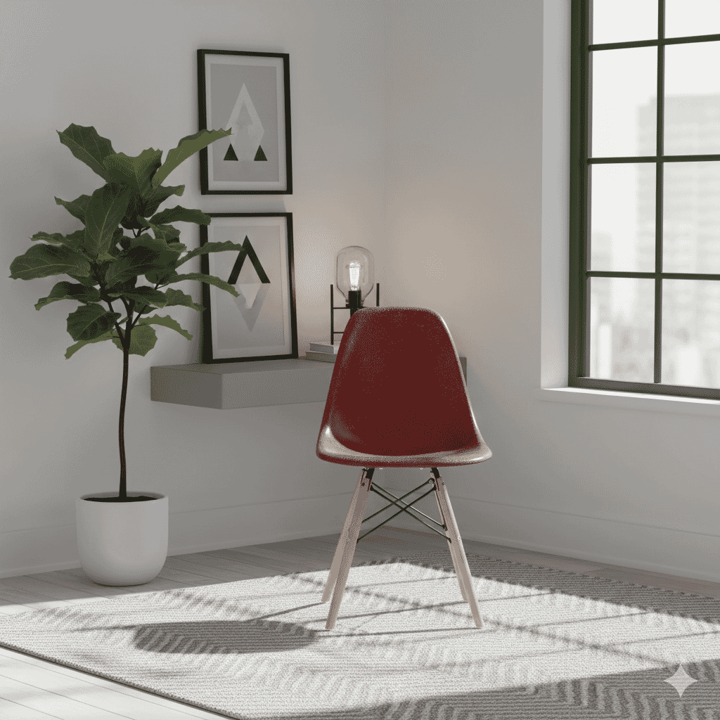  Visible Fibreglass Shell Chair Terracotta