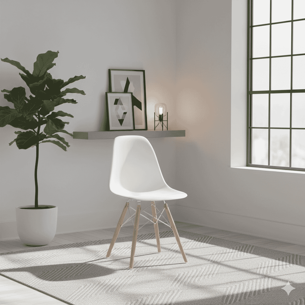  Visible Fibreglass Shell Chair White