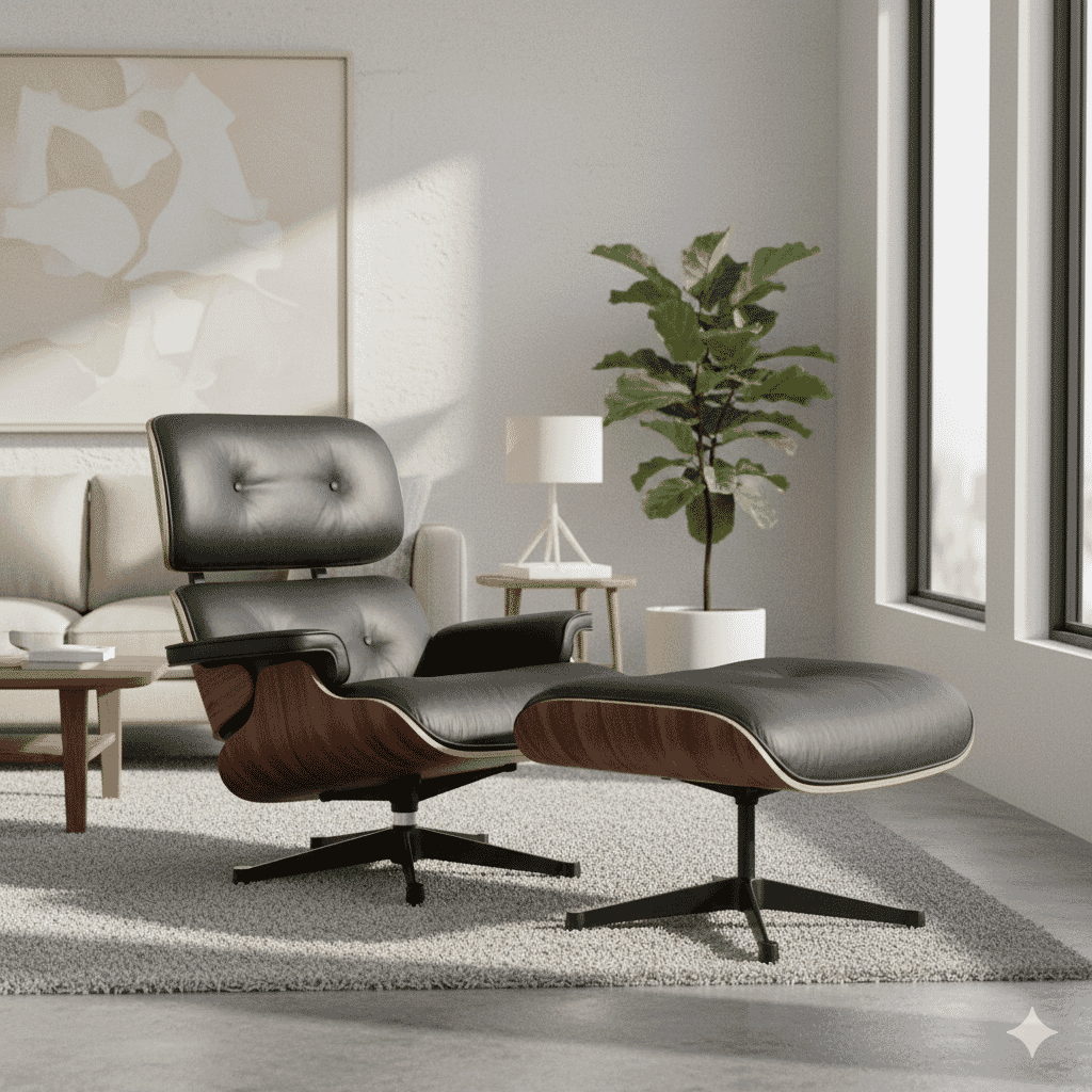 Lounge Chair And Ottoman Tall Version