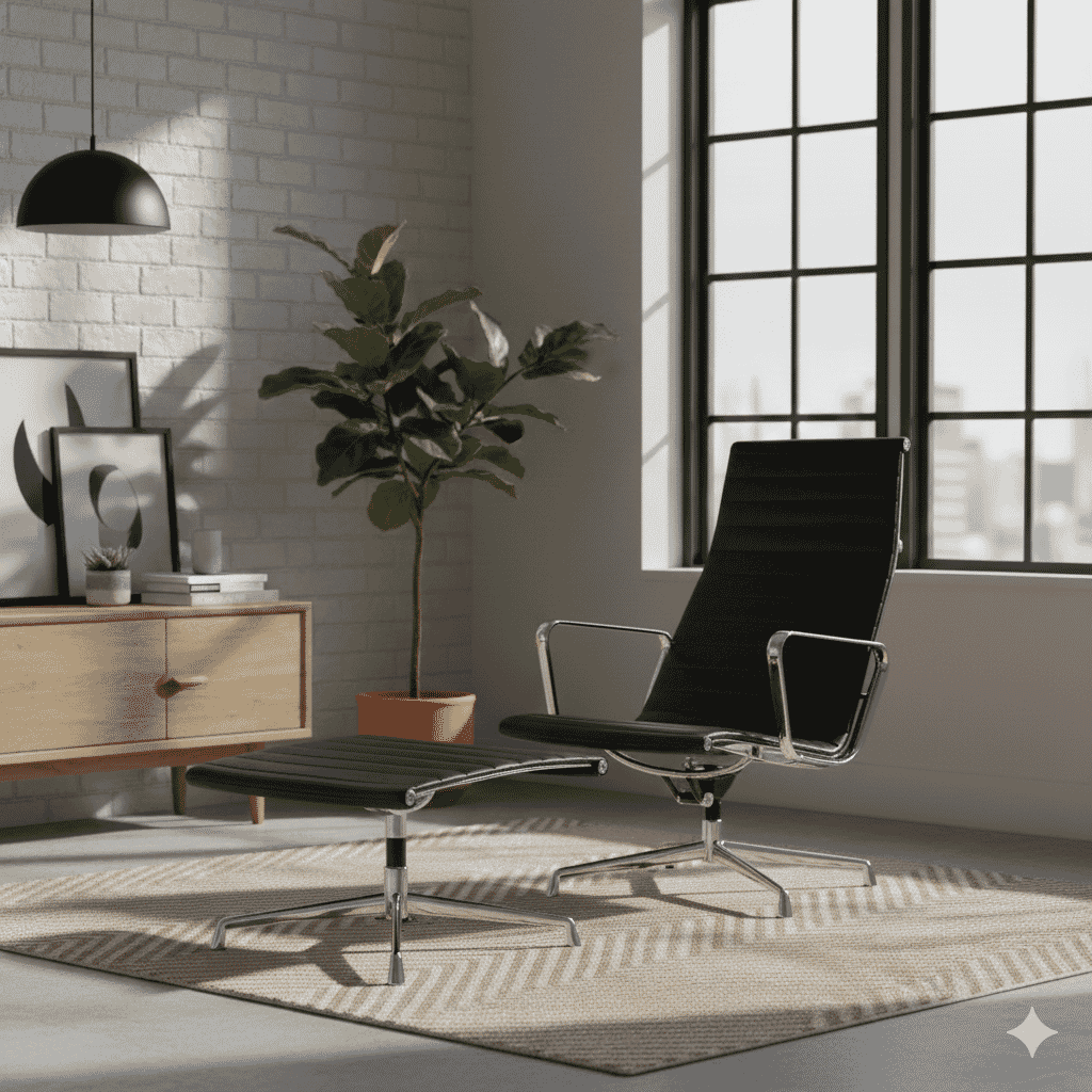 EA124/125 Eames Style Chair And Ottoman