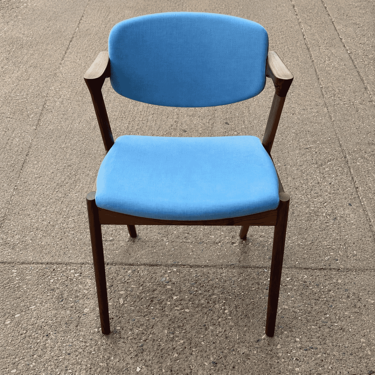 No. 42 Chair Walnut and Blue Wool
