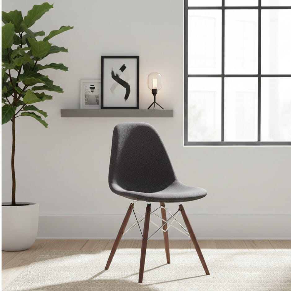 Upholstered Shell Side Chair and Dowels