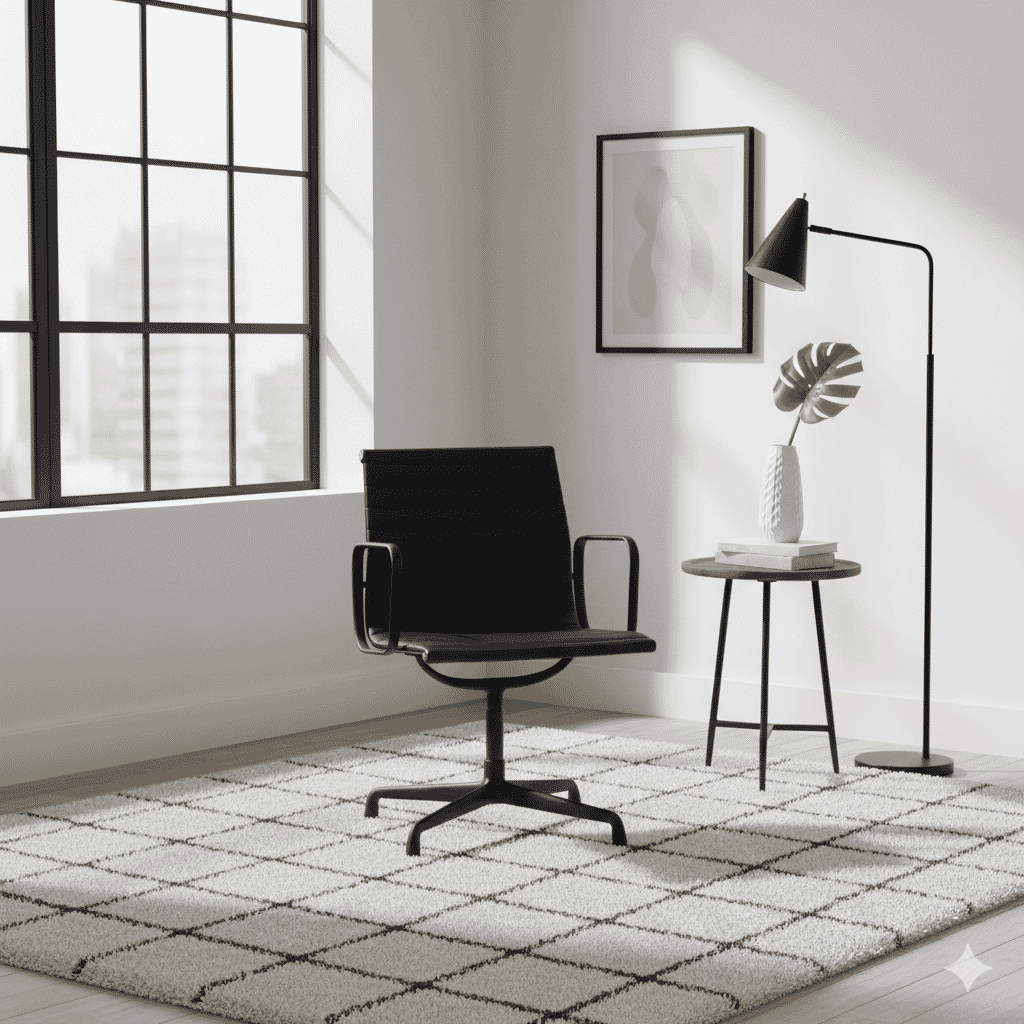 Eames Office Aluminium Chair EA 108 Powder Coated Black