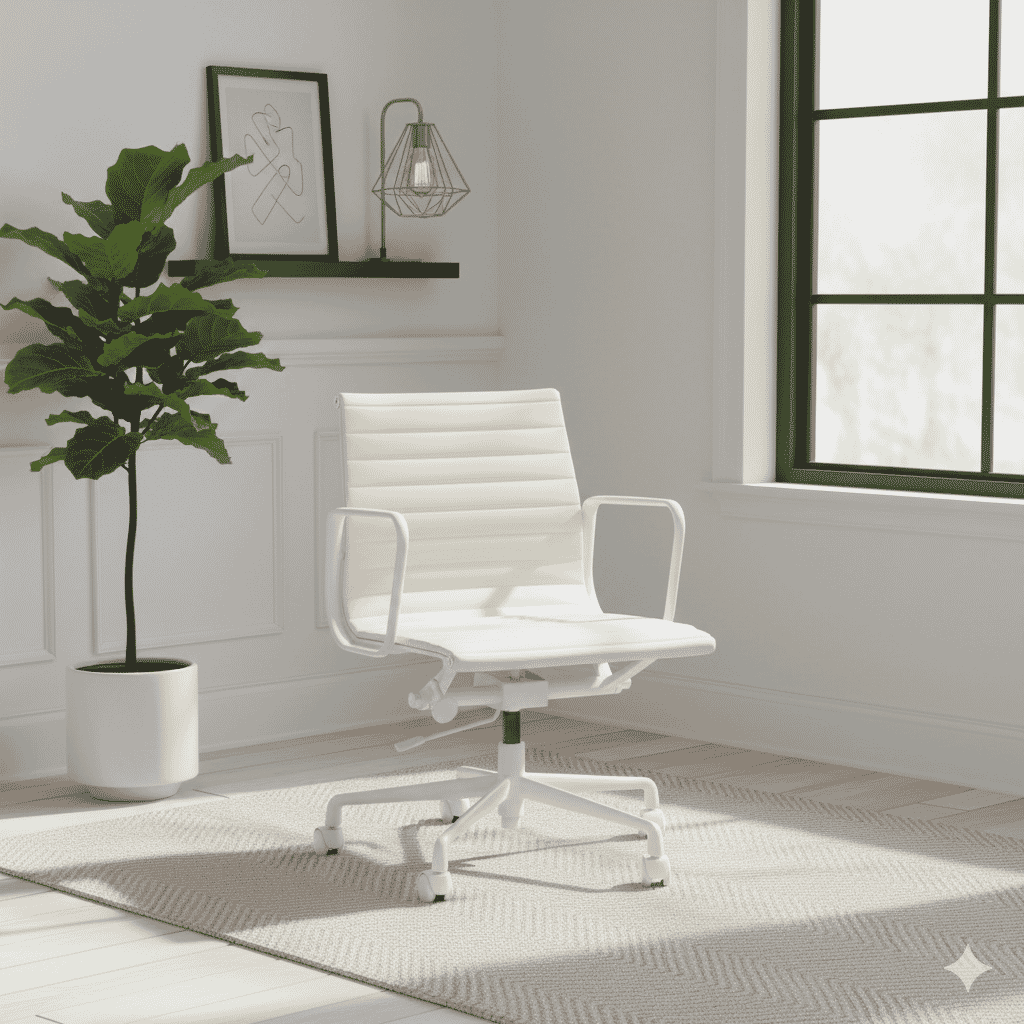 Eames Office Aluminium Chair EA 117 Powder Coated White