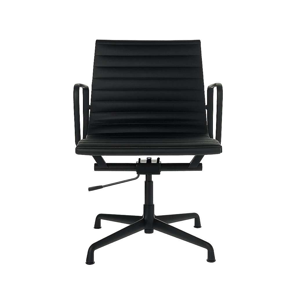 Eames Office Aluminium Chair EA 118 Powder Coated Black