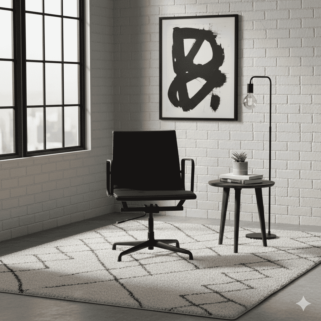 Eames Office Aluminium Chair EA 118 Powder Coated Black