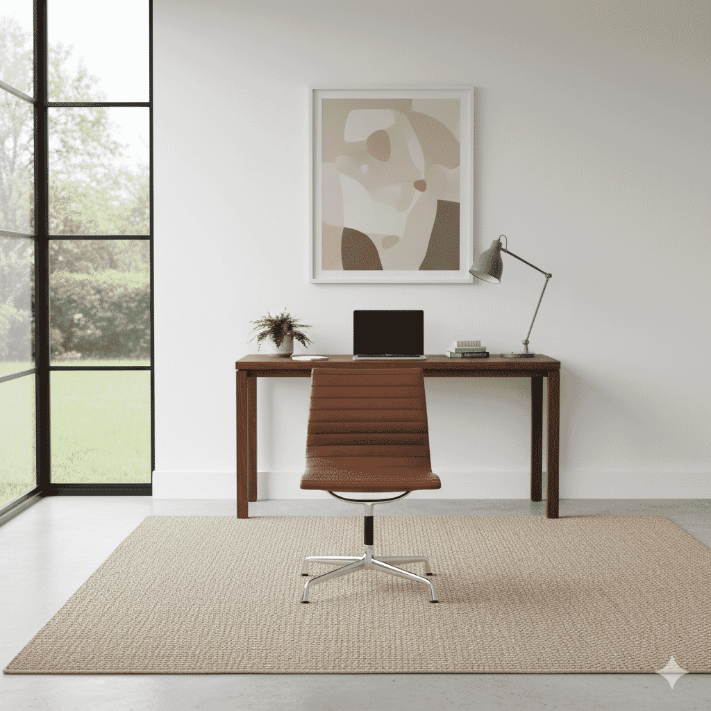 Eames Office Aluminium Chair EA 105 In Brown Leather