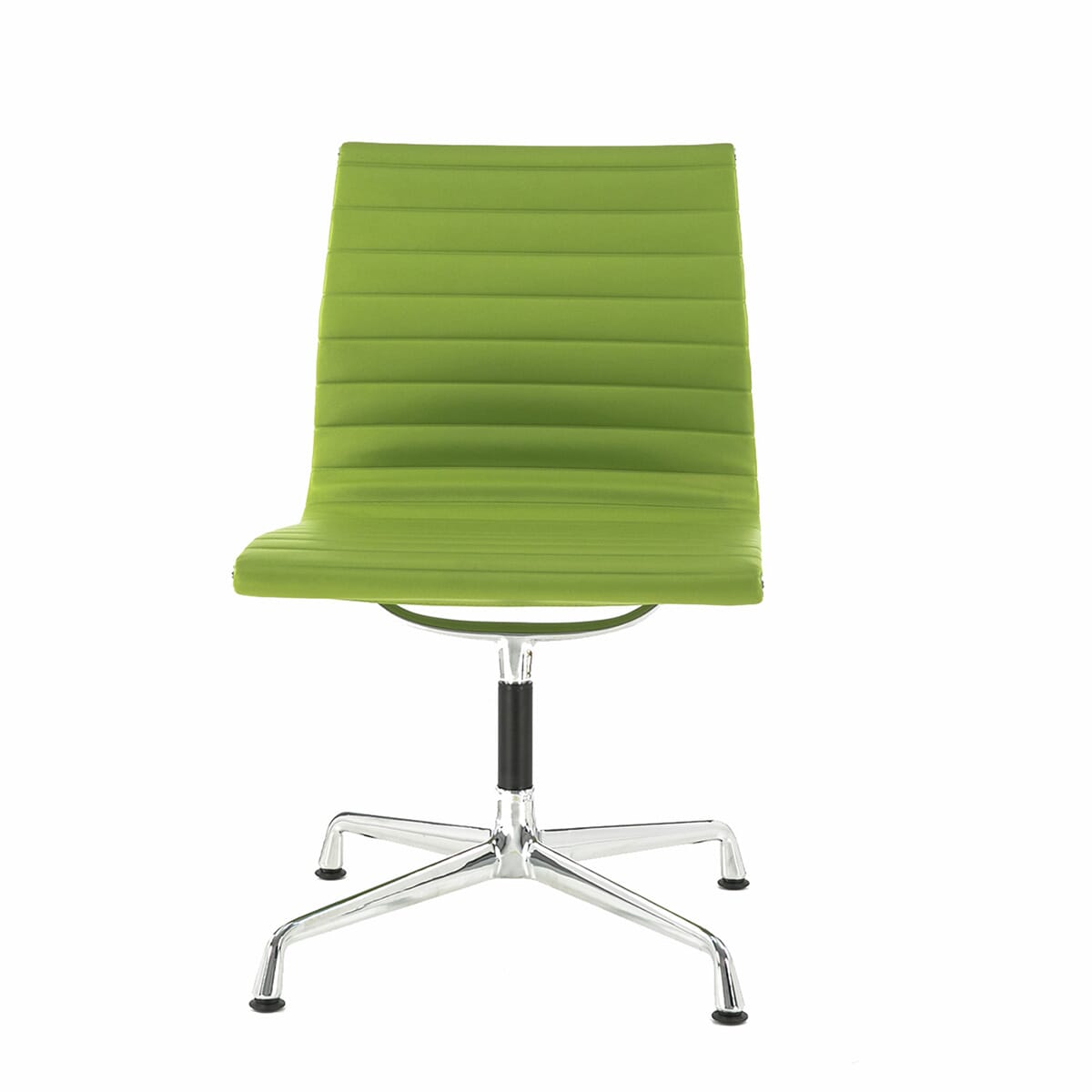 Eames Office Aluminium Chair EA 105 In Lime Green Leather
