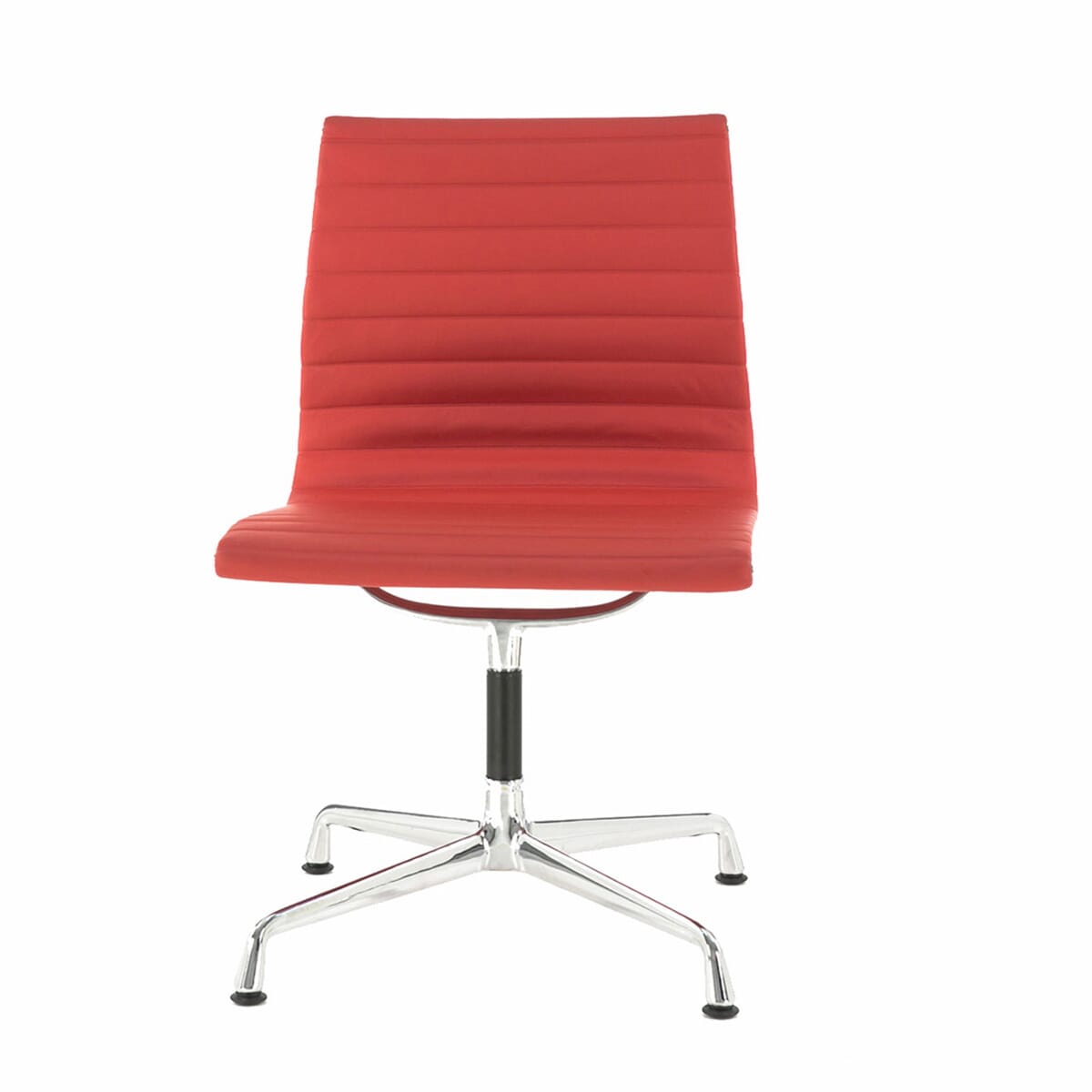 Eames Office Aluminium Chair EA 105 In Red Leather