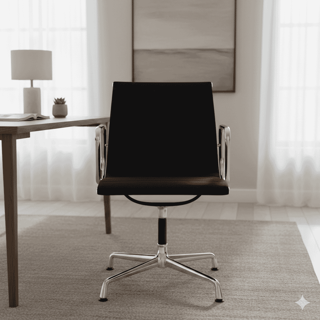 Eames Office Aluminium Chair EA 108 In Black Cotton