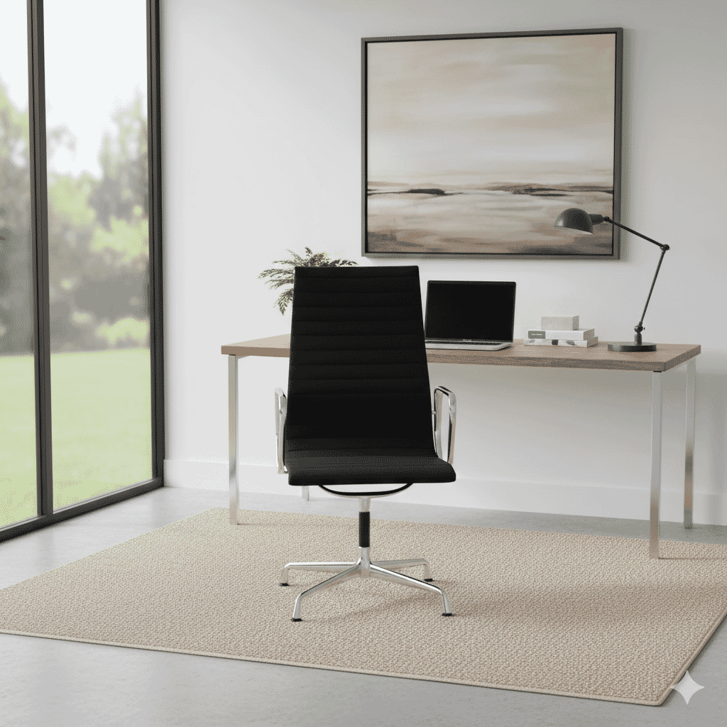 Eames Office Aluminium Chair EA 109 In Black Cotton