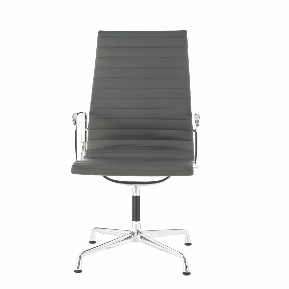 Eames Office Aluminium Chair EA 109 In k Grey Leather