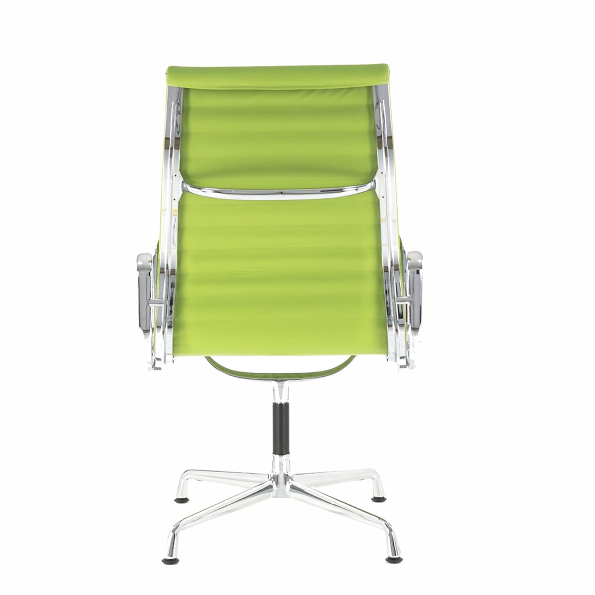 Charles Eames Style Eames Office AlumInium Chair EA 109 In Lime Green Leather SWIVEL UK