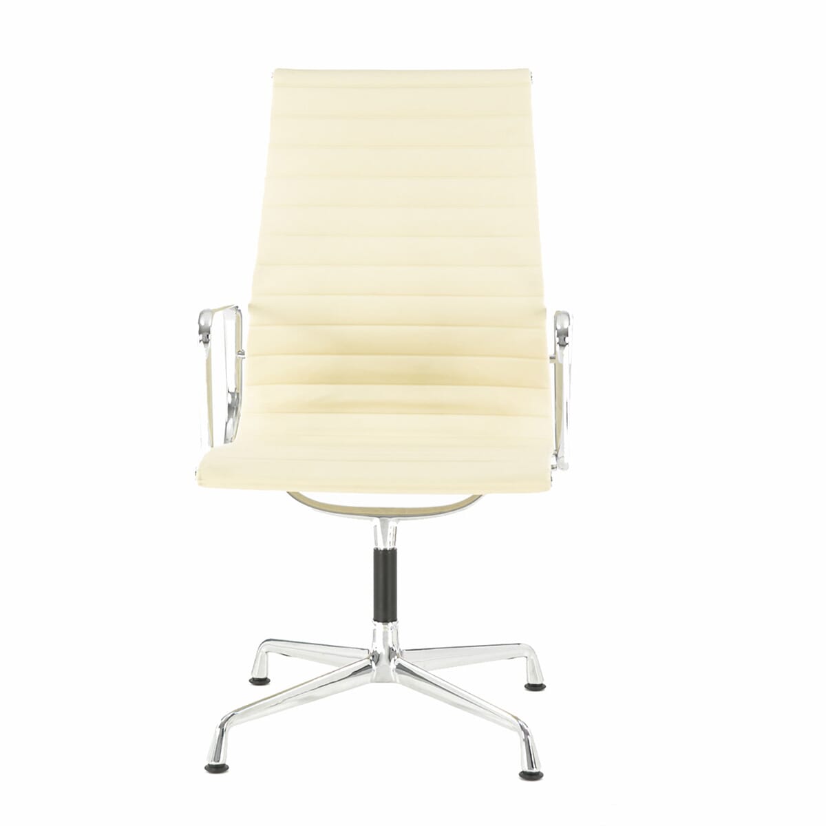 Eames Office Aluminium Chair EA 109 In Off White Leather