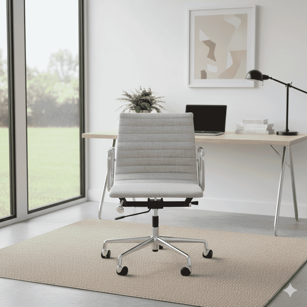 Eames Office Aluminium Chair EA 117 In Light Grey Cotton
