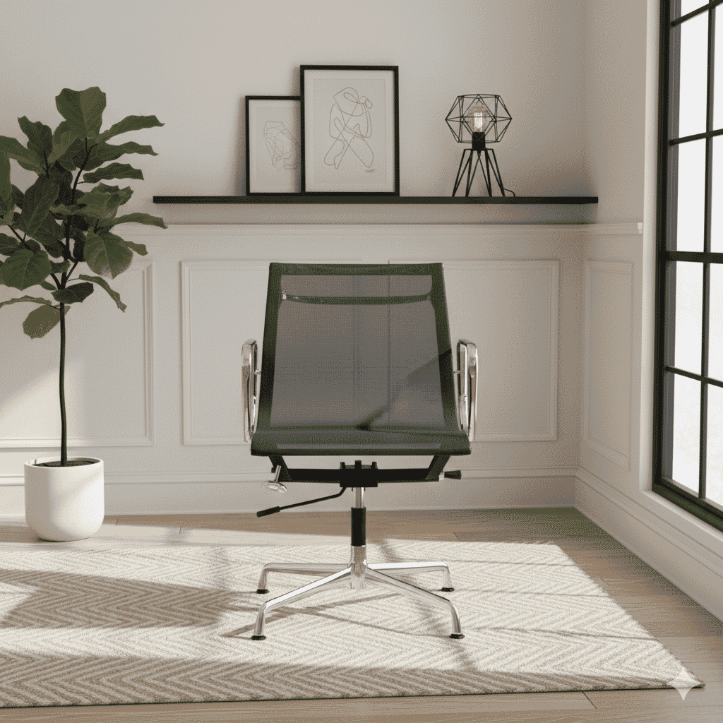 Charles Eames Office Aluminium Chair EA 118 Mesh Group