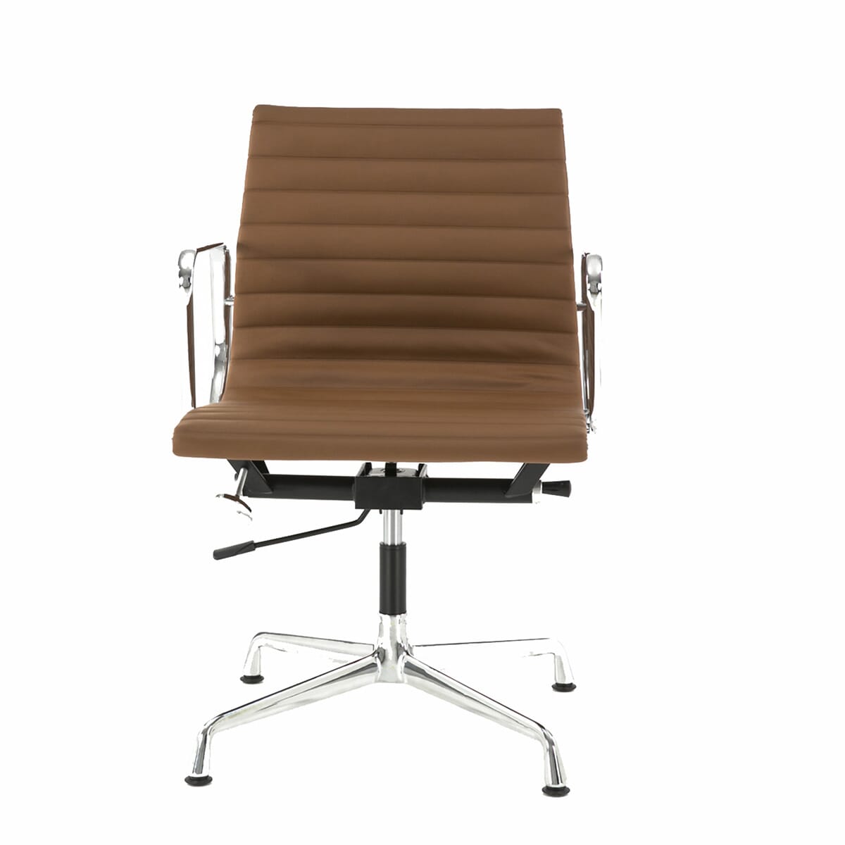 Eames Office AlumInium Chair EA 118 In Brown Leather