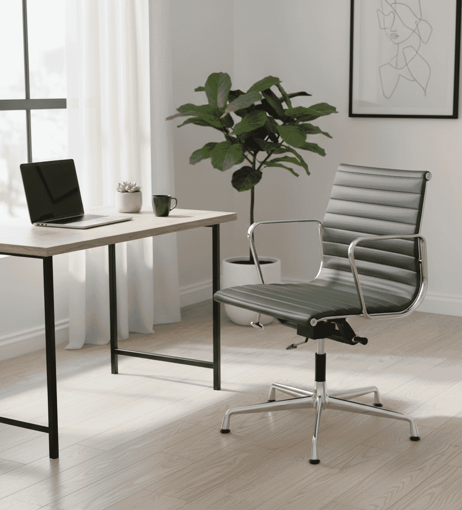 Eames Office AlumInium Chair EA 118 In k Grey Leather