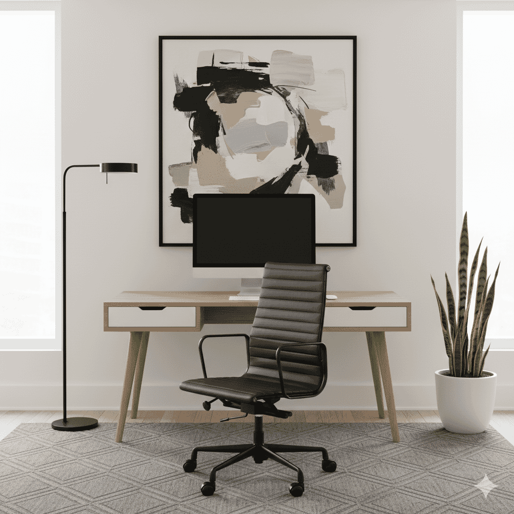 Eames Office Aluminium Chair EA 119 Powder Coated Black