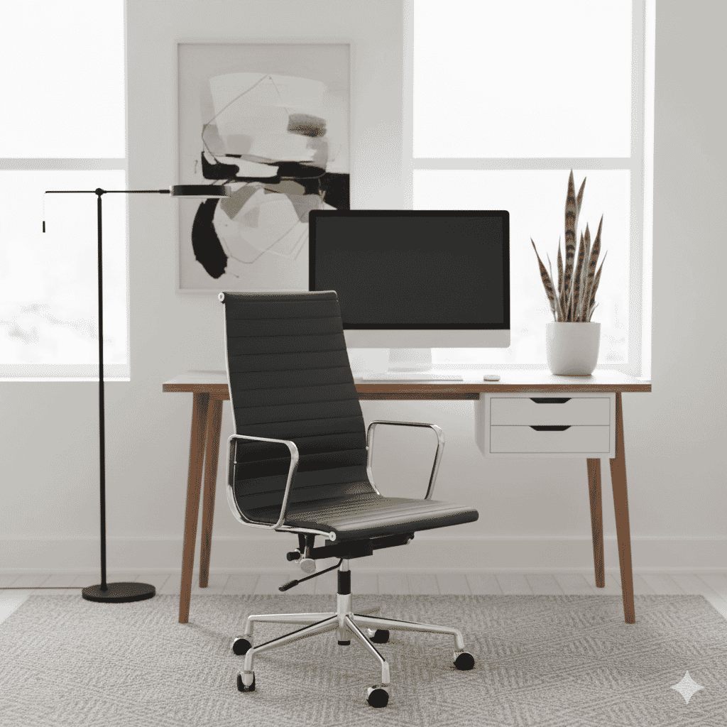 Eames Office AlumInium Chair EA 119 In k Grey Leather