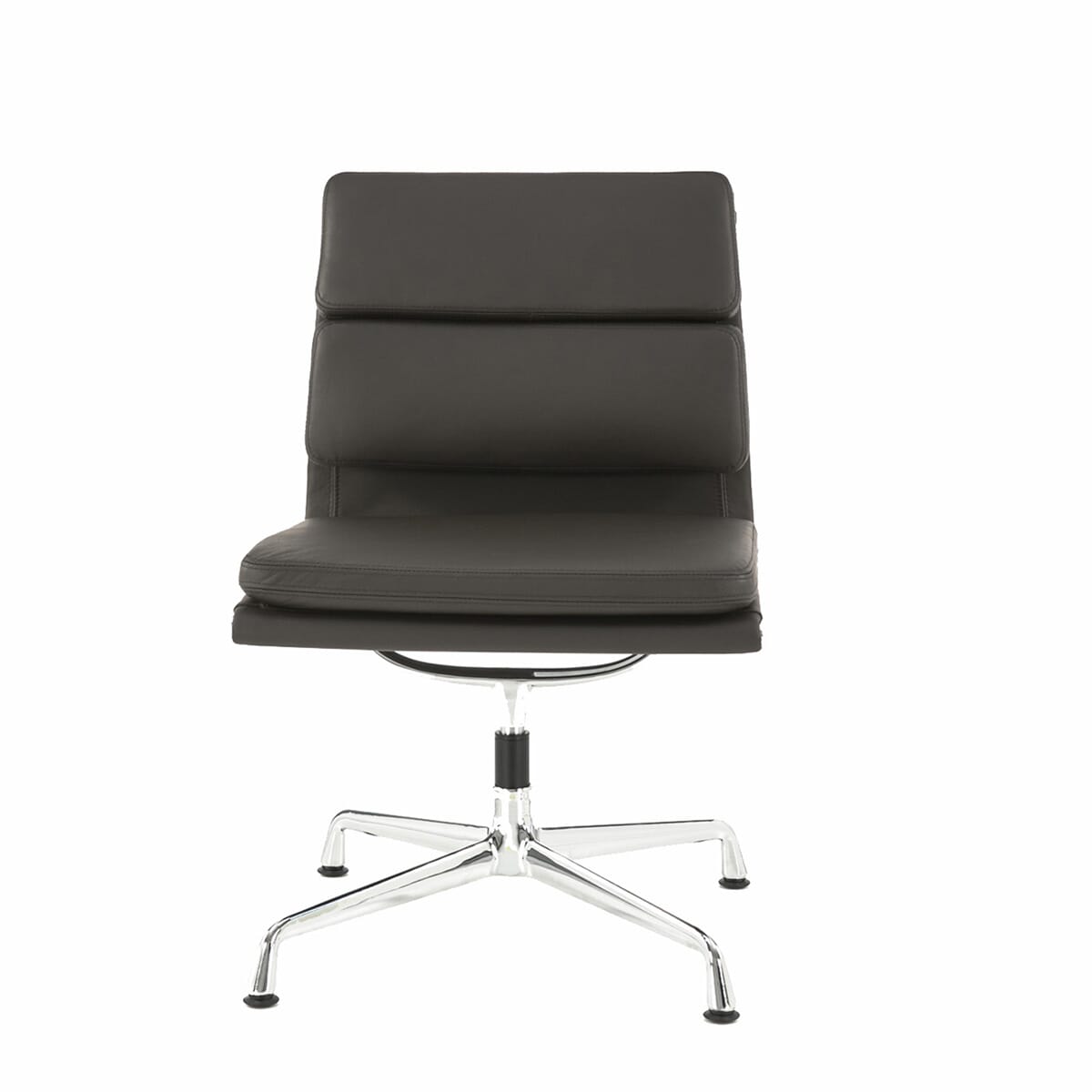 Eames Office Soft Pad Chair EA 207 In Chocolate Brown Leather