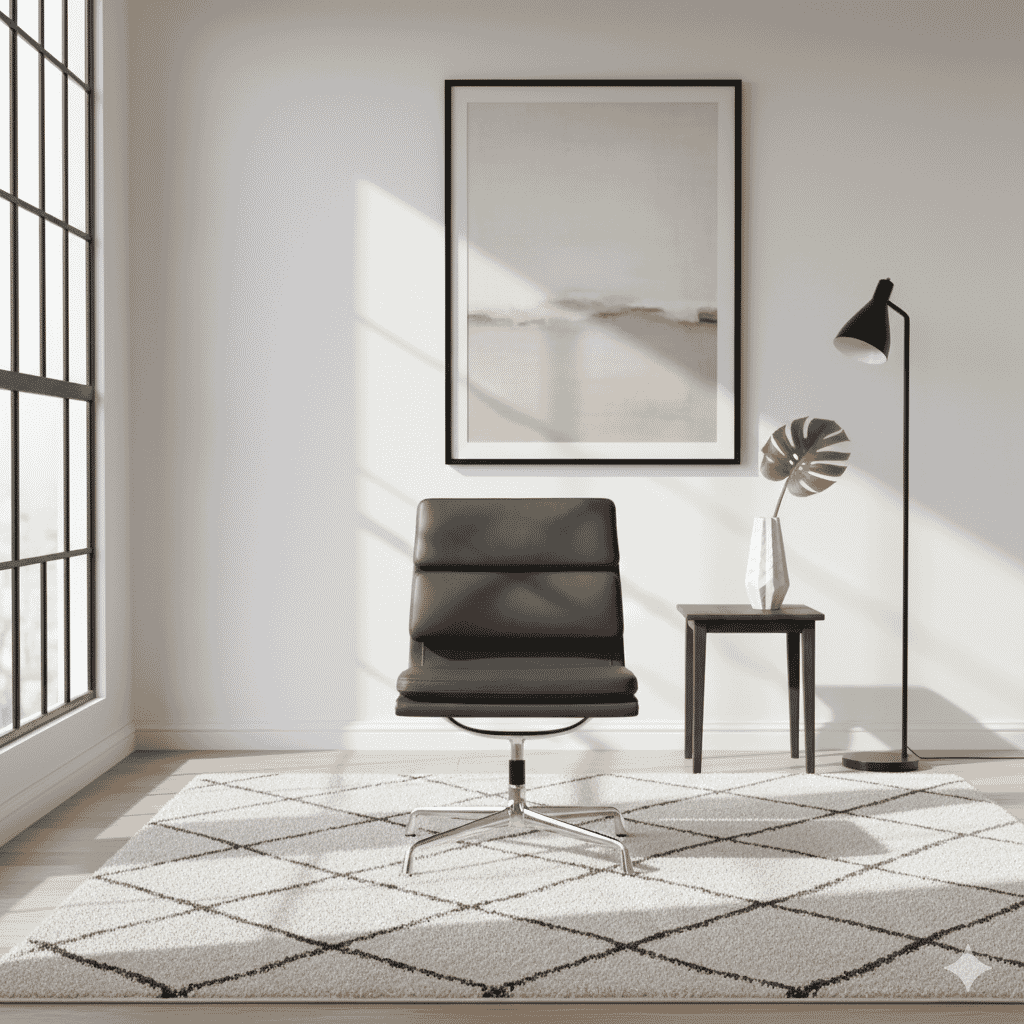 Eames Office Soft Pad Chair EA 207 In Chocolate Brown Leather