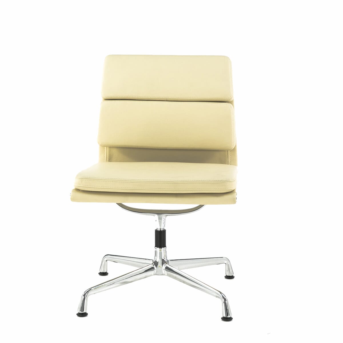 Eames Office Soft Pad Chair EA 207 In Off White Leather