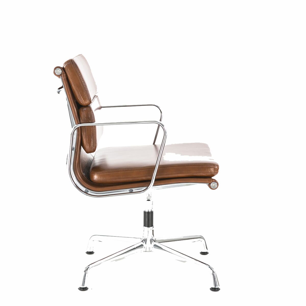 Eames EA 208 Soft Pad Office Chair in Tan Leather Shop Online at Swivel UK