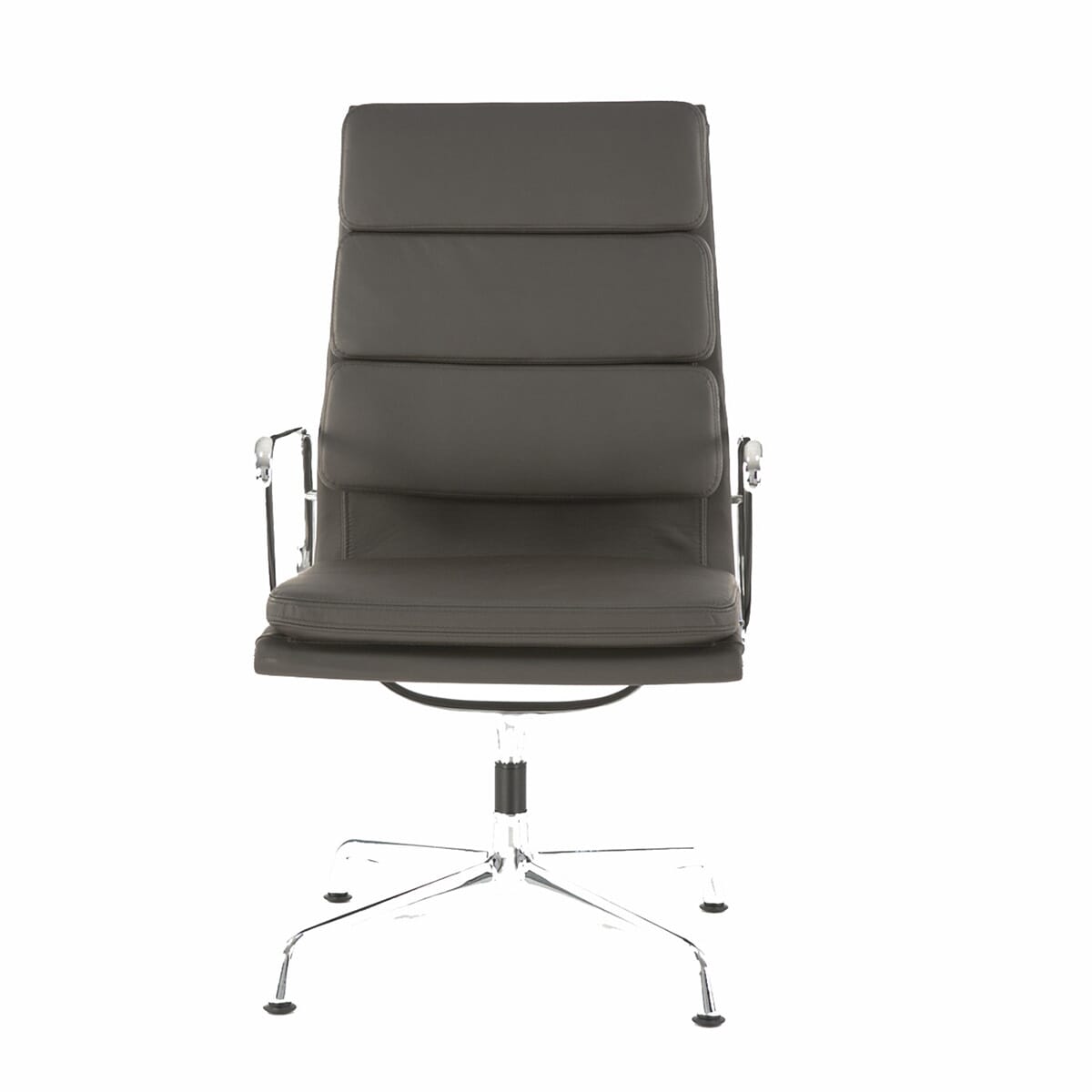 Eames Office Soft Pad Chair EA 209 In Chocolate Brown Leather