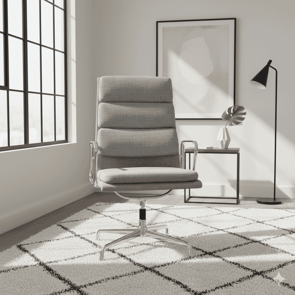 Eames Office Soft Pad Chair EA 209 In Grey Cotton