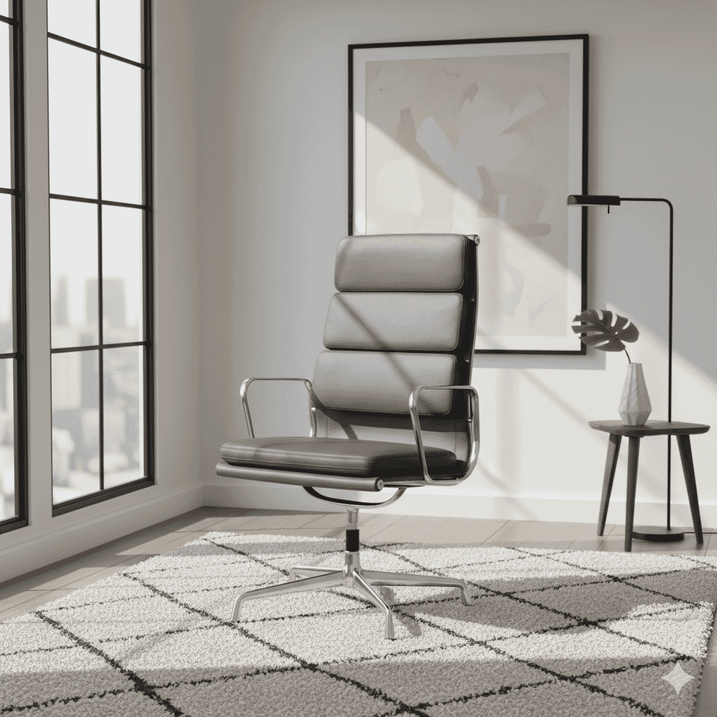 Eames Office Soft Pad Chair EA 209 In k Grey Leather