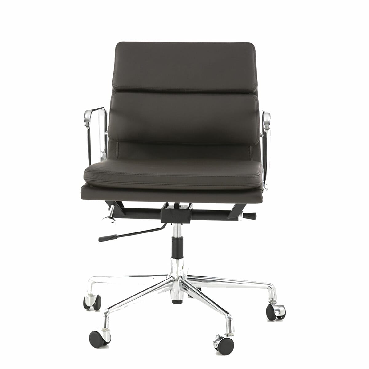 Eames Office Soft Pad Chair EA 217 In Chocolate Brown Leather