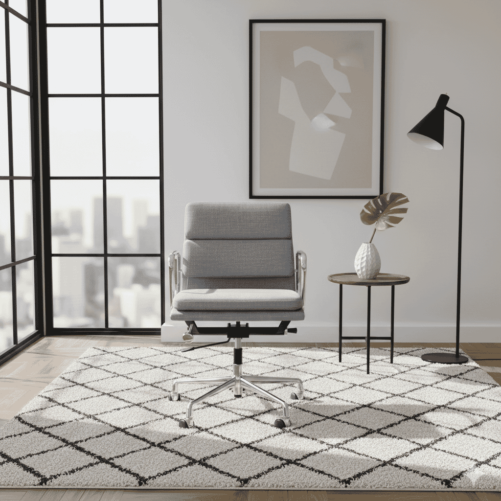 Eames Office Soft Pad Chair EA 217 In Grey Cotton