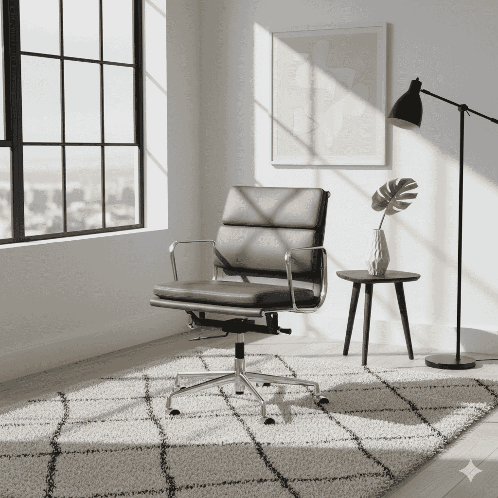 Eames Office Soft Pad Chair EA 217 In k Grey Leather