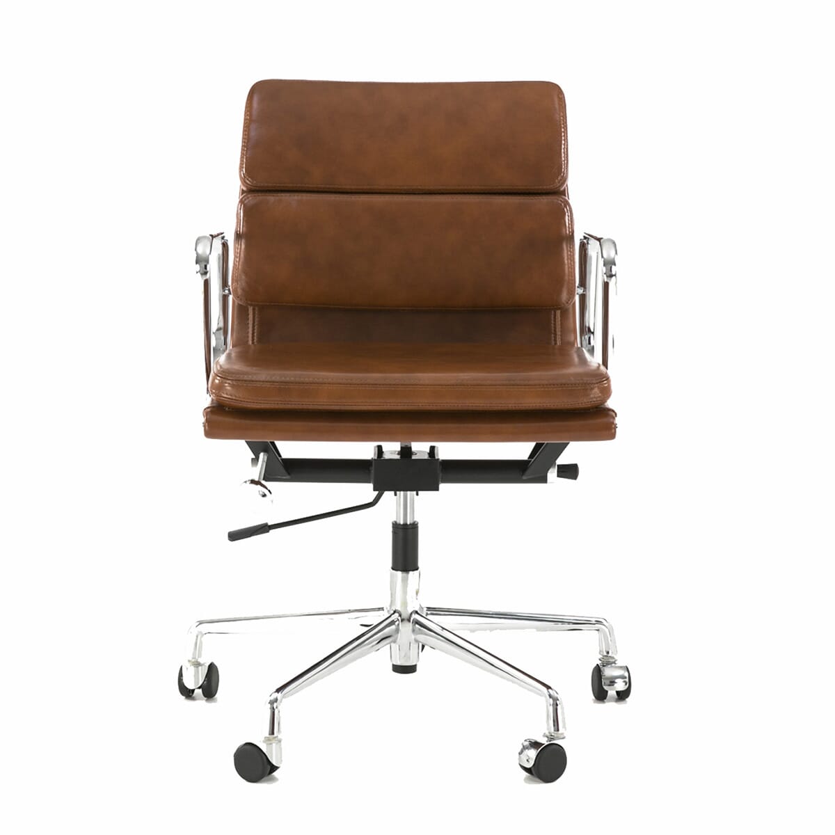 Eames Office Soft Pad Chair EA 217 In Tan Leather