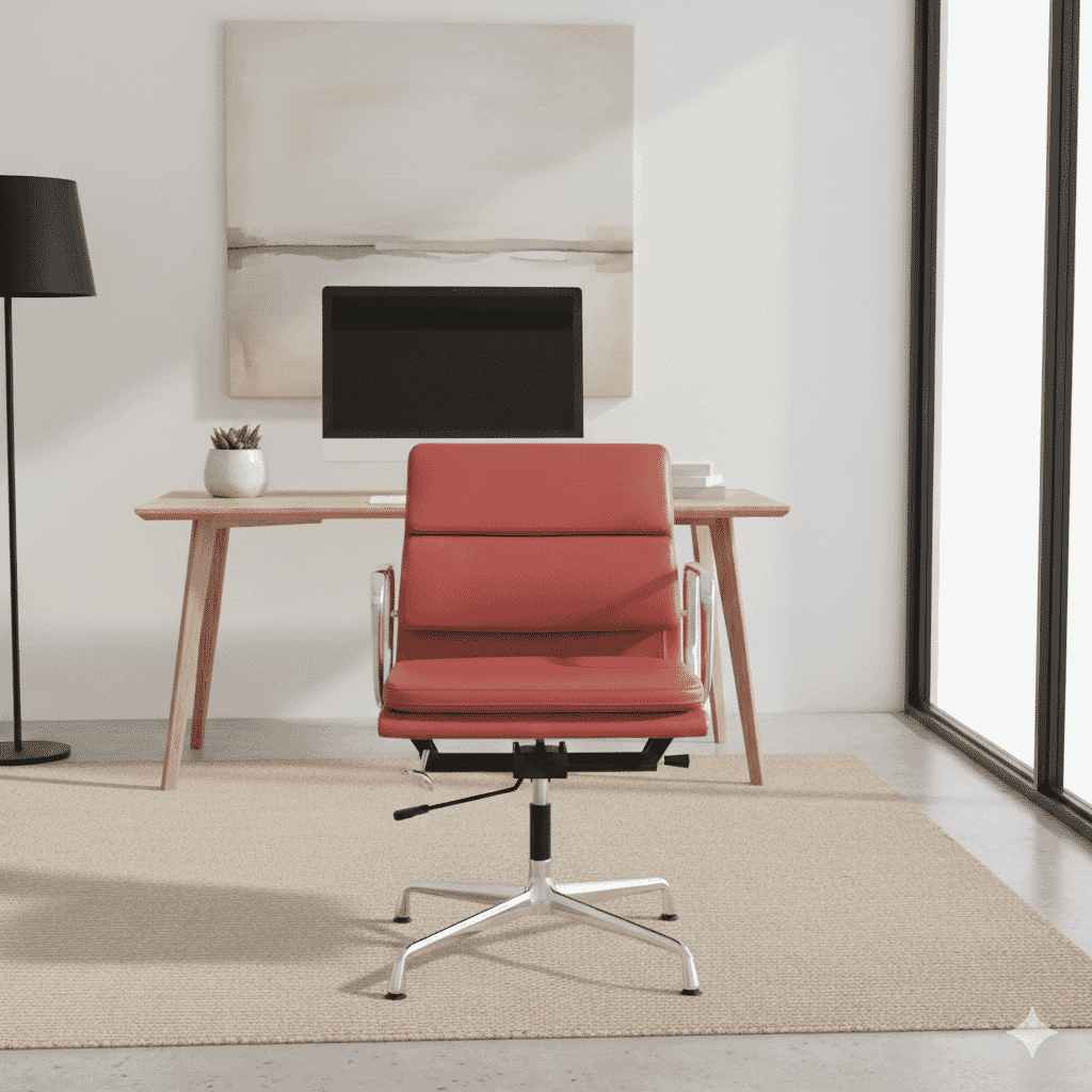 Eames Office Soft Pad Chair EA 218 In Red Leather