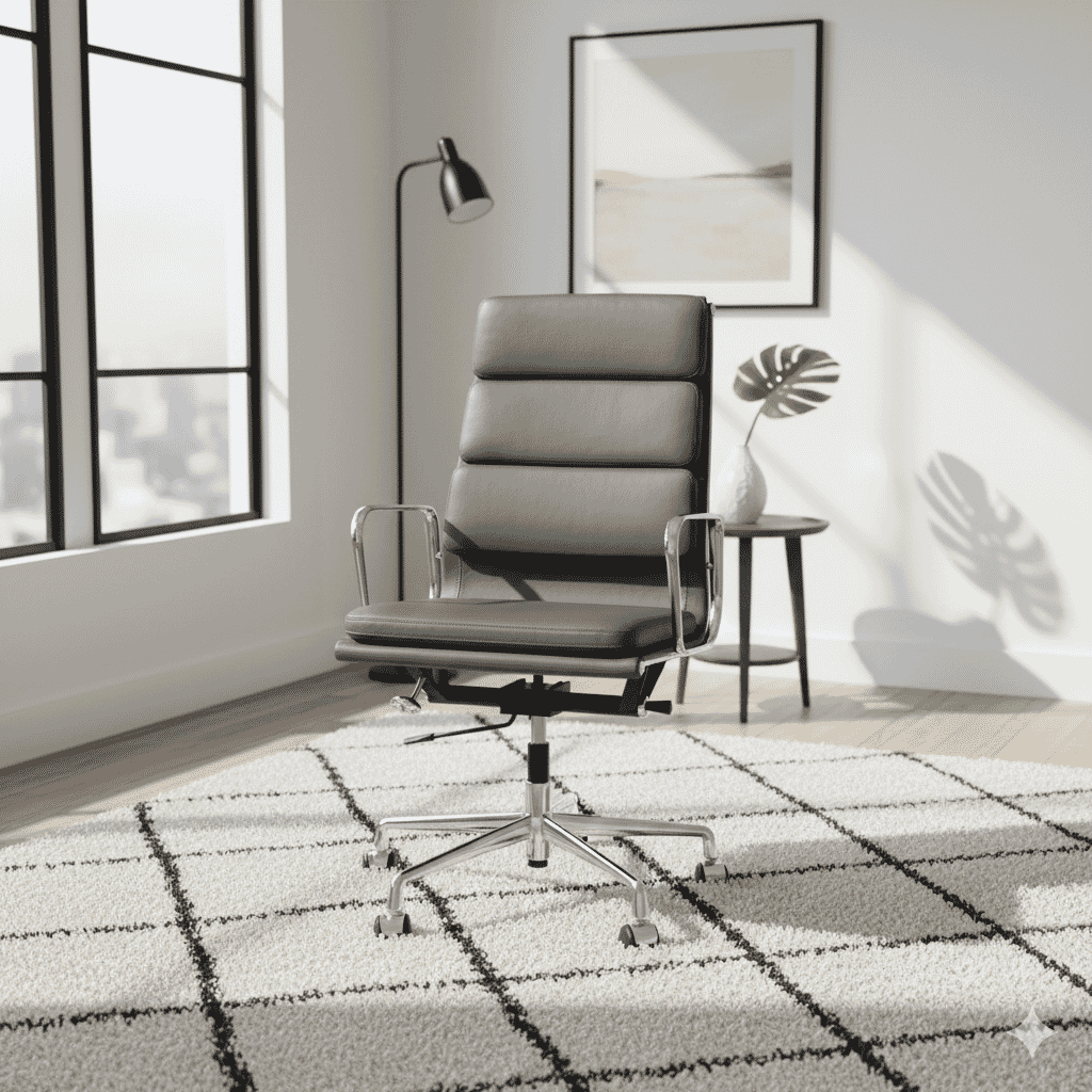 Eames Office Soft Pad Chair EA 219 In k Grey Leather