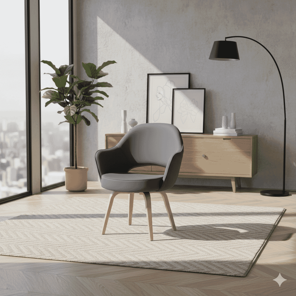 Executive Arm Chair With Wood Legs 