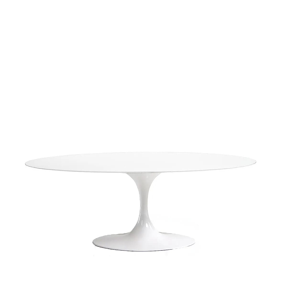 Pedestal Coffee Table Oval With Liquid Laminated Top